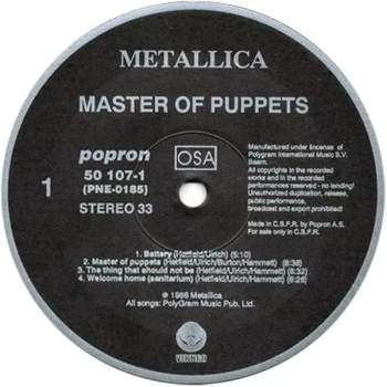Metallica: Master Of Puppets (POPRON)