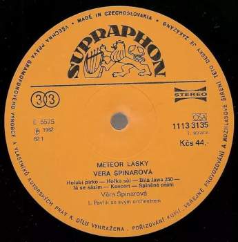 Věra Špinarová: Meteor Lásky