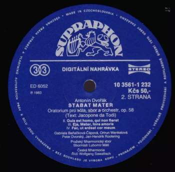 The Czech Philharmonic Orchestra: Stabat Mater