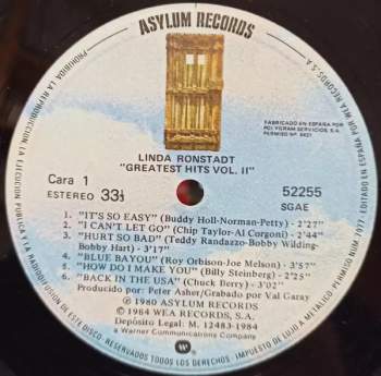 Linda Ronstadt: Greatest Hits Volume Two