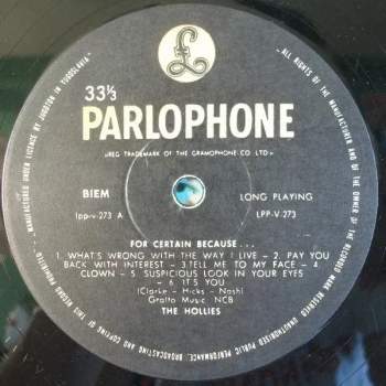 The Hollies: For Certain Because...