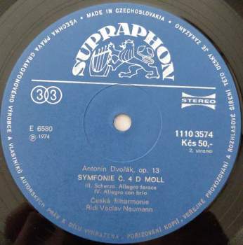 The Czech Philharmonic Orchestra: Symphony No. 4 In D Minor