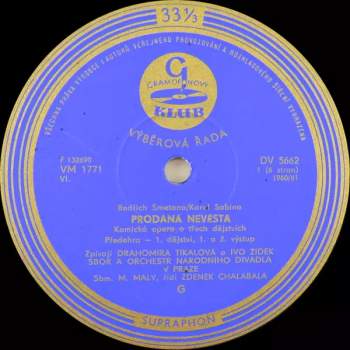 Bedřich Smetana: Prodaná Nevěsta (3xLP+ BOOKLET)