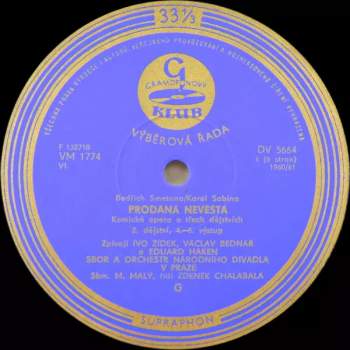 Bedřich Smetana: Prodaná Nevěsta (3xLP+ BOOKLET)