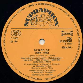 Czechoslovak Radio Dance Orchestra: Benefice