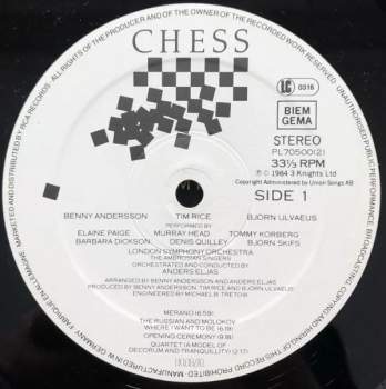 Benny Andersson: Chess CLR