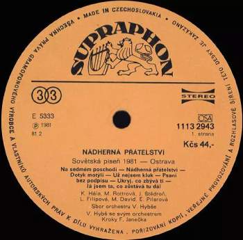 Various: Nádherná Přátelství (Sovětská Píseň 1981 - Ostrava)