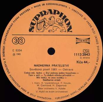 Various: Nádherná Přátelství (Sovětská Píseň 1981 - Ostrava)