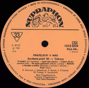 Various: Přátelství V Nás (Sovětská Píseň '83 Ostrava)
