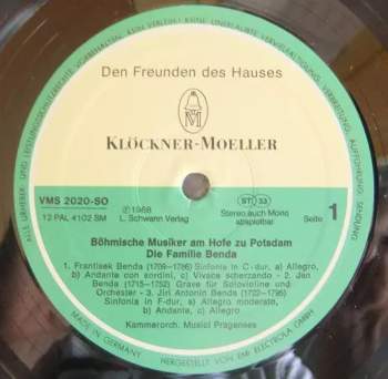 František Benda: Selten Gehört: Meisterwerke Der Musik - Böhmische Musiker Am Hofe Zu Potsdam (Die Familie Benda)