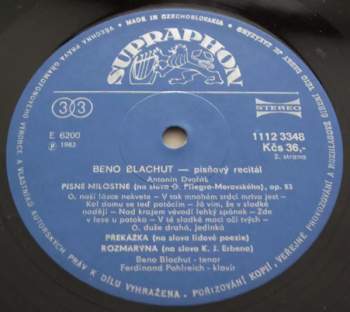 Beno Blachut: Písňový Recitál