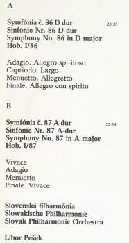 Slovak Philharmonic Orchestra: Symphony No. 86 In D Major / Symphony No. 87 In A Major