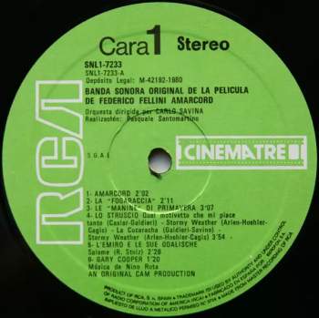 Nino Rota: Amarcord (Banda Sonora Original De La Pelicula De Federico Fellini)