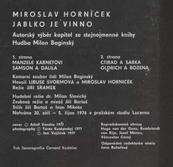 Miroslav Horníček: Jablko Je Vinno