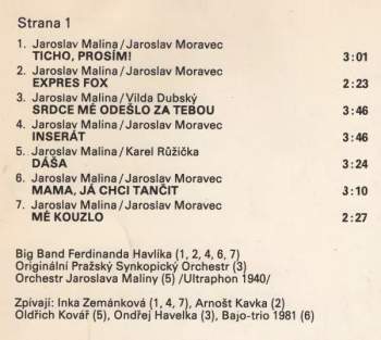 Originální Pražský Synkopický Orchestr: Čaj O Páté V Kavárně Vltava