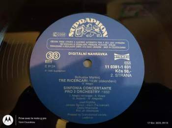 The Czech Philharmonic Orchestra: Concerto Grosso - Tre Ricercari - Sinfonia Concertante For 2 Orcherstras