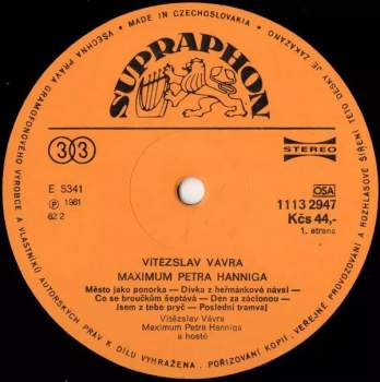Vítězslav Vávra: Vítězslav Vávra & Maximum Petra Hanniga
