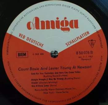Count Basie: Count Basie And Lester Young At Newport