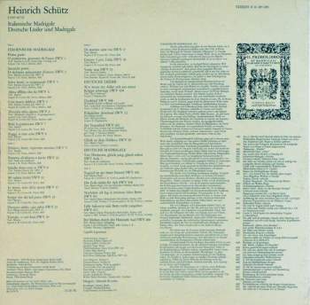 Heinrich Schütz: Italienische Madrigale. Deutsche Lieder Und Madrigale
