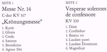 Wolfgang Amadeus Mozart: Messe C-dur KV 317  »Krönungsmesse« / Vesperae Solennes De Confessore KV 339