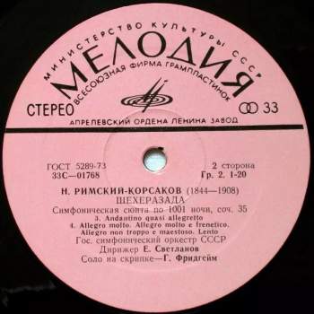 Nikolai Rimsky-Korsakov: Шехеразада (Симфоническая Сюита По 1001 Ночи Соч. 35)