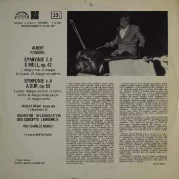Albert Roussel: Symfonie Číslo 3 G Moll, Opus 42 ✸ Číslo 4 A Dur, Opus 53
