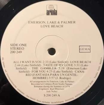 Lake & Palmer Emerson: Love Beach