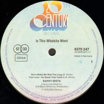 Barry White: Is This Whatcha Wont?