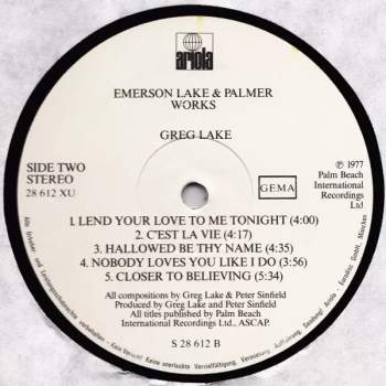 Lake & Palmer Emerson: Works (Volume 1)