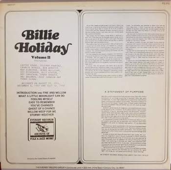 Billie Holiday: Billie Holiday Volume II