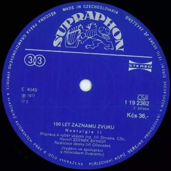 Various: 100 Let Záznamu Zvuku = 100 Years Of Recorded Sound 1877-1977