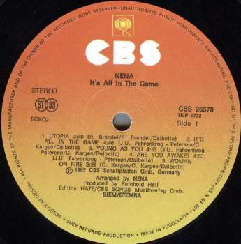 Nena: It's All In The Game
