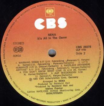 Nena: It's All In The Game