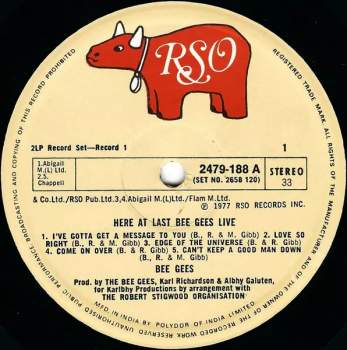 Bee Gees: Here At Last.. Bee Gees ...Live