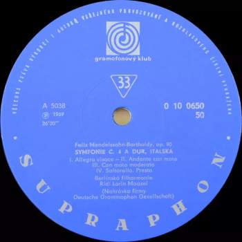Felix Mendelssohn-Bartholdy: Symfonie Č. 4 A Dur „Italská” A Č. 5 D Moll „Reformační”