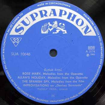 Rudolf Friml: Rudolf Friml Plays His Favourite Melodies