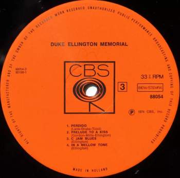 Duke Ellington And His Orchestra: Memorial