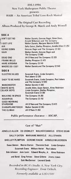 Various: Hair - The American Tribal Love-Rock Musical (The Original Broadway Cast Recording)