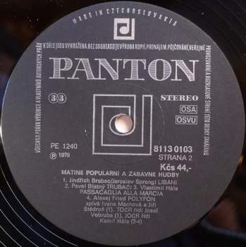 Czechoslovak Radio Dance Orchestra: Matiné Populární A Jazzové Hudby