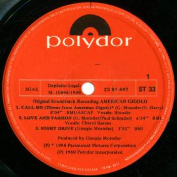 Giorgio Moroder: American Gigolo (Original Soundtrack Recording)