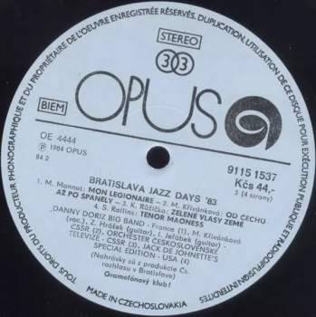 Various: Bratislava Jazz Days 1983