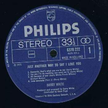 Barry White: Just Another Way To Say I Love You