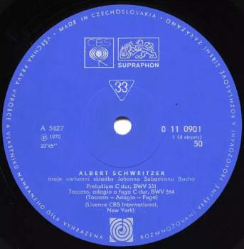 Albert Schweitzer: Hraje Bacha (2xLP + BOX + BOOKLET)