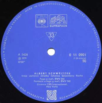 Albert Schweitzer: Hraje Bacha (2xLP + BOX + BOOKLET)