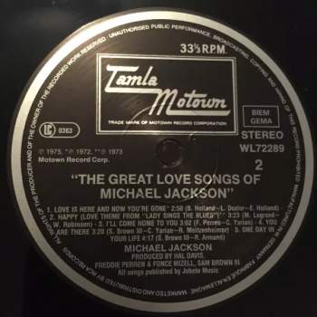 Michael Jackson: The Great Love Songs Of Michael Jackson