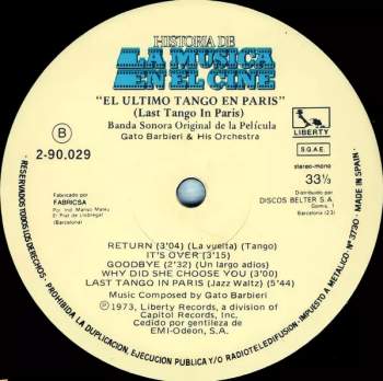 Gato Barbieri: Last Tango In Paris