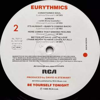 Eurythmics: Be Yourself Tonight