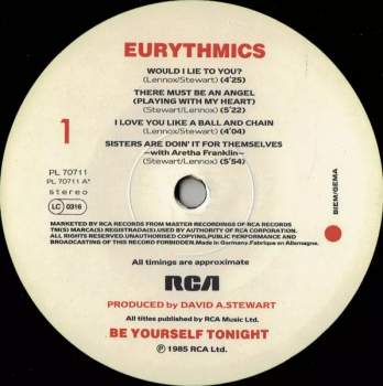 Eurythmics: Be Yourself Tonight