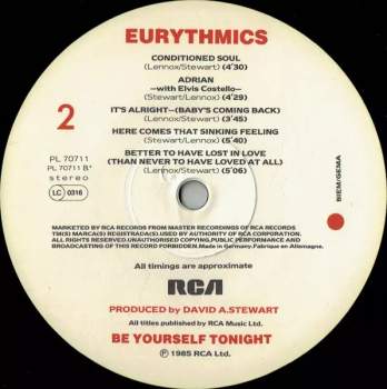 Eurythmics: Be Yourself Tonight