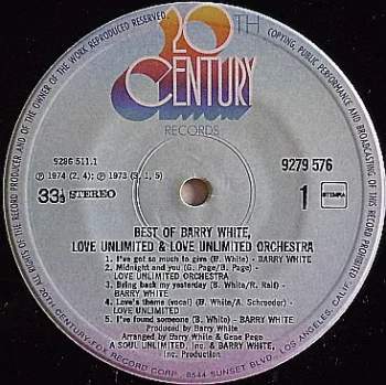 Barry White: Best Of Barry White, Love Unlimited / Love Unlimited Orchestra